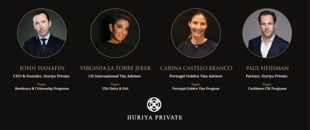 HURIYA PRIVATE: EXCLUSIVE MASTERCLASS ON RESIDENCY & CITIZENSHIP BY INVESTMENT